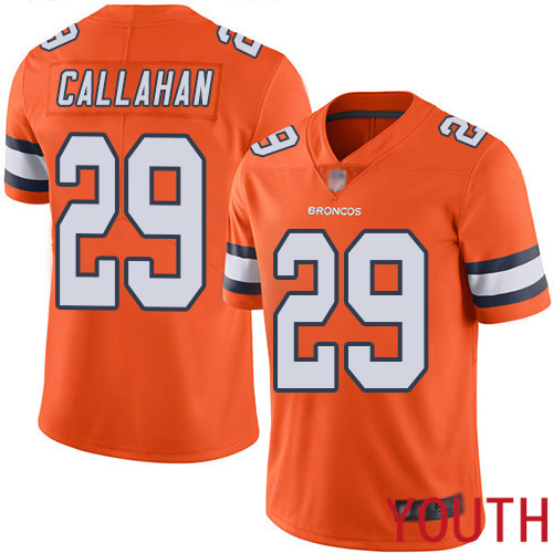 Youth Denver Broncos #29 Bryce Callahan Limited Orange Rush Vapor Untouchable Football NFL Jersey->youth nfl jersey->Youth Jersey